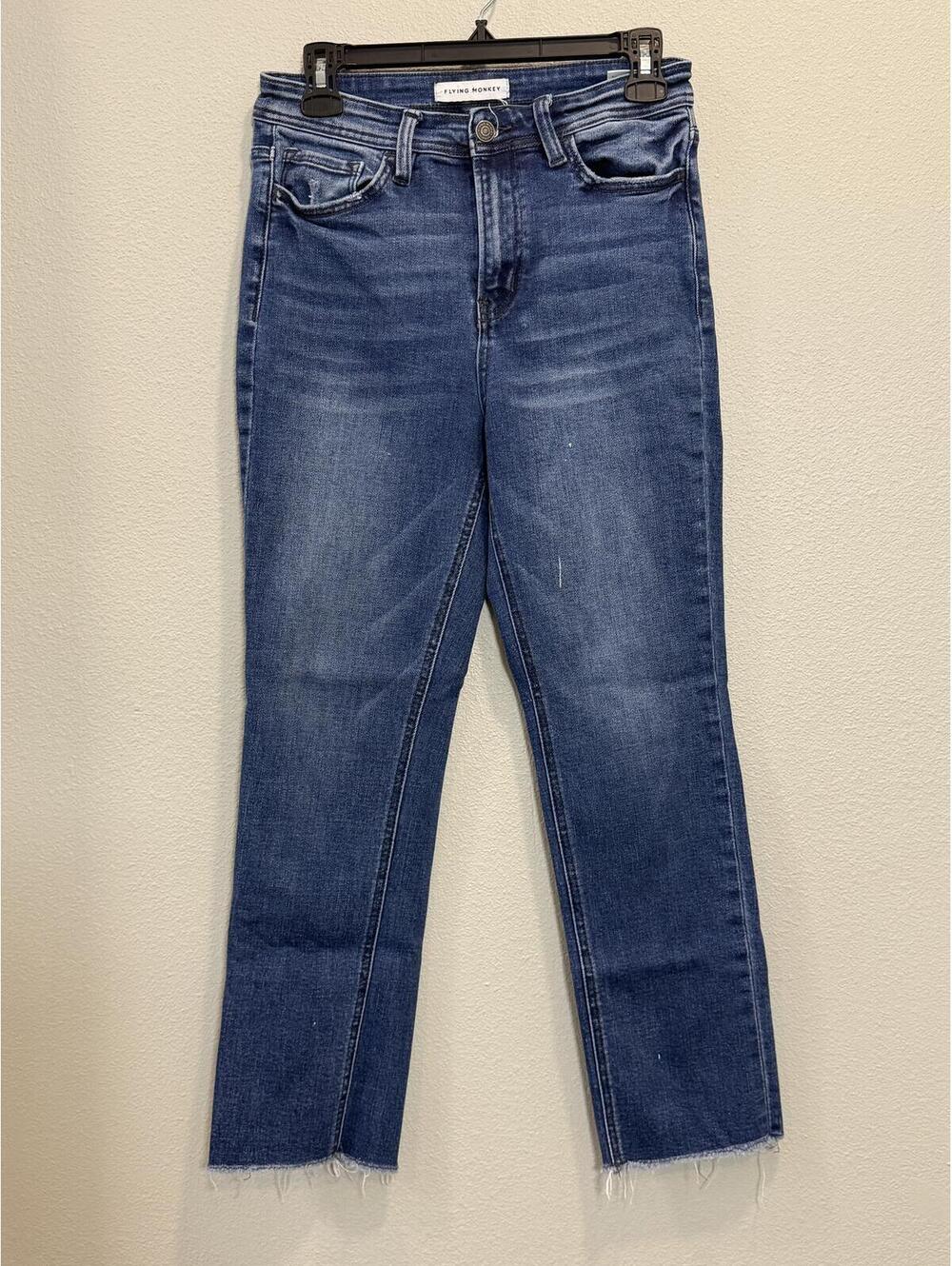 Flying Monkey Straight Leg High Rise Raw Hem, Women's 27 - Picture 2 of 7